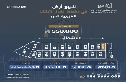 Land - Studio for sale in Al Kawthar - Al Khubar - Eastern
